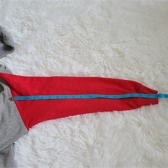 Disney Minnie Mouse Gray Oversized Graphic Red Sleeve Hoodie Small - Picture 9 of 12